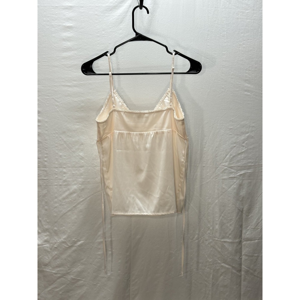 Brandy Melville/J. Galt Cream Lace Trim Tie Back Camisole Tank Top Womens OS - Picture 5 of 8